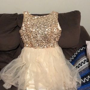 Champagne homecoming/prom dress
